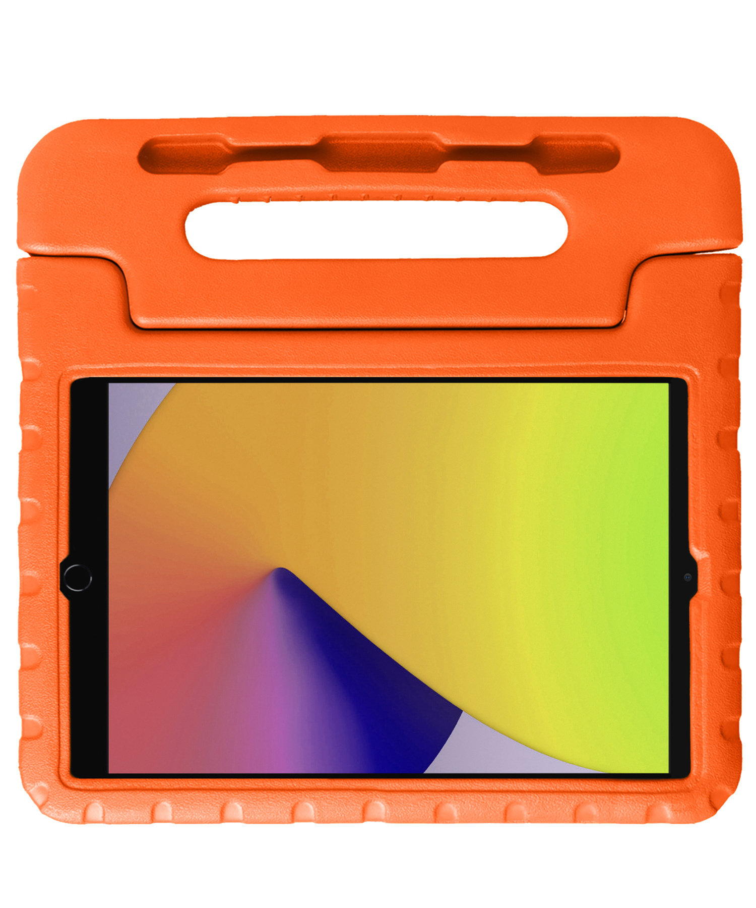 Nomfy Hoes Geschikt voor iPad 10.2 2021 Hoes Bumper Kindvriendelijk Kids Case Kinderhoes Met Screenprotector - Hoesje Geschikt voor iPad 9 Hoesje Shockproof Cover Hoes - Oranje