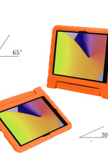 Nomfy Hoes Geschikt voor iPad 10.2 2021 Hoes Bumper Kindvriendelijk Kids Case Kinderhoes Met Screenprotector - Hoesje Geschikt voor iPad 9 Hoesje Shockproof Cover Hoes - Oranje
