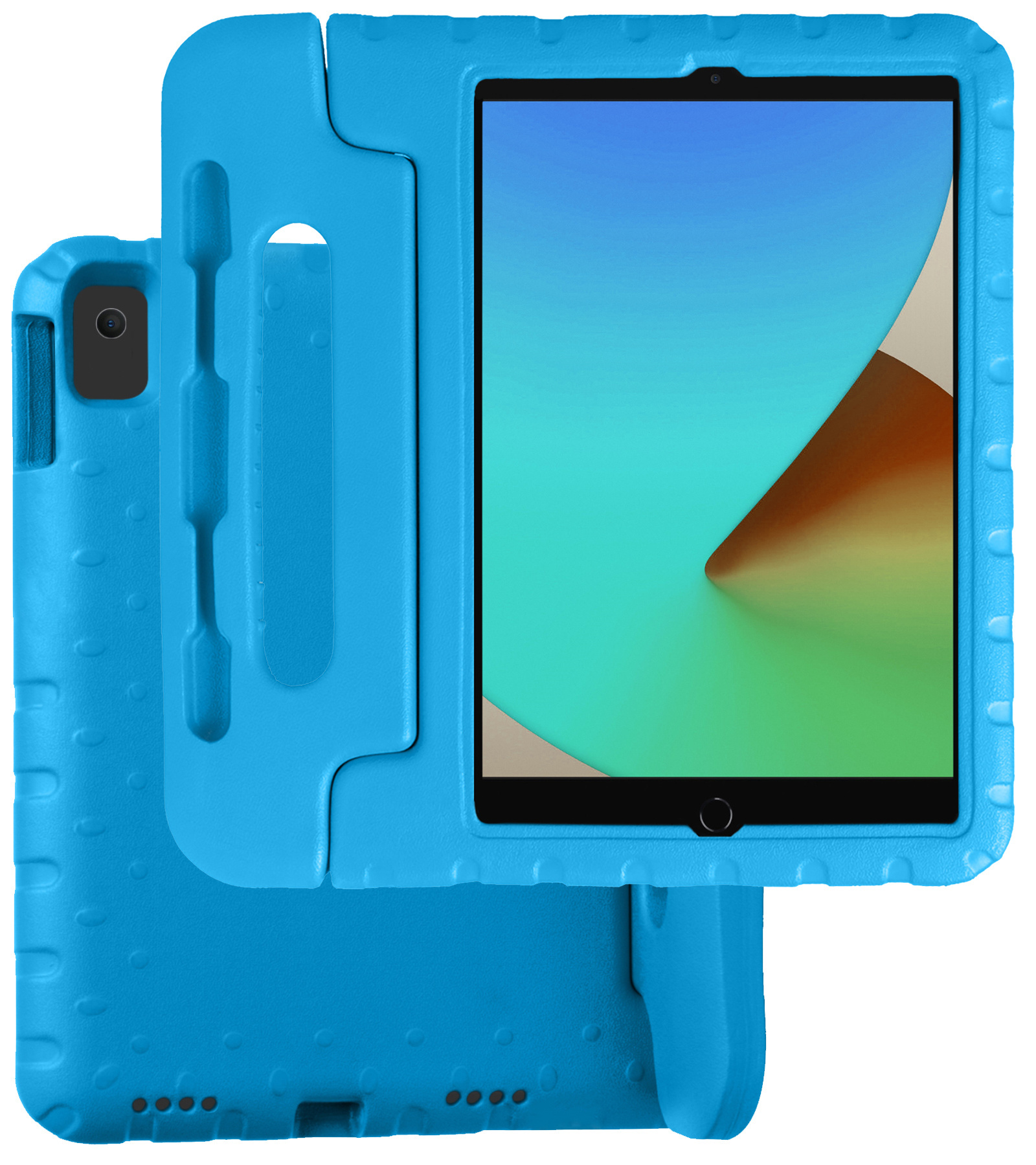 BASEY. Hoesje Geschikt voor iPad 10.2 2019 Hoesje Kinder Hoes Shockproof Kinderhoes Met 2x Screenprotector - Kindvriendelijk Hoesje Geschikt voor iPad 7 Hoes Kids Case - Blauw