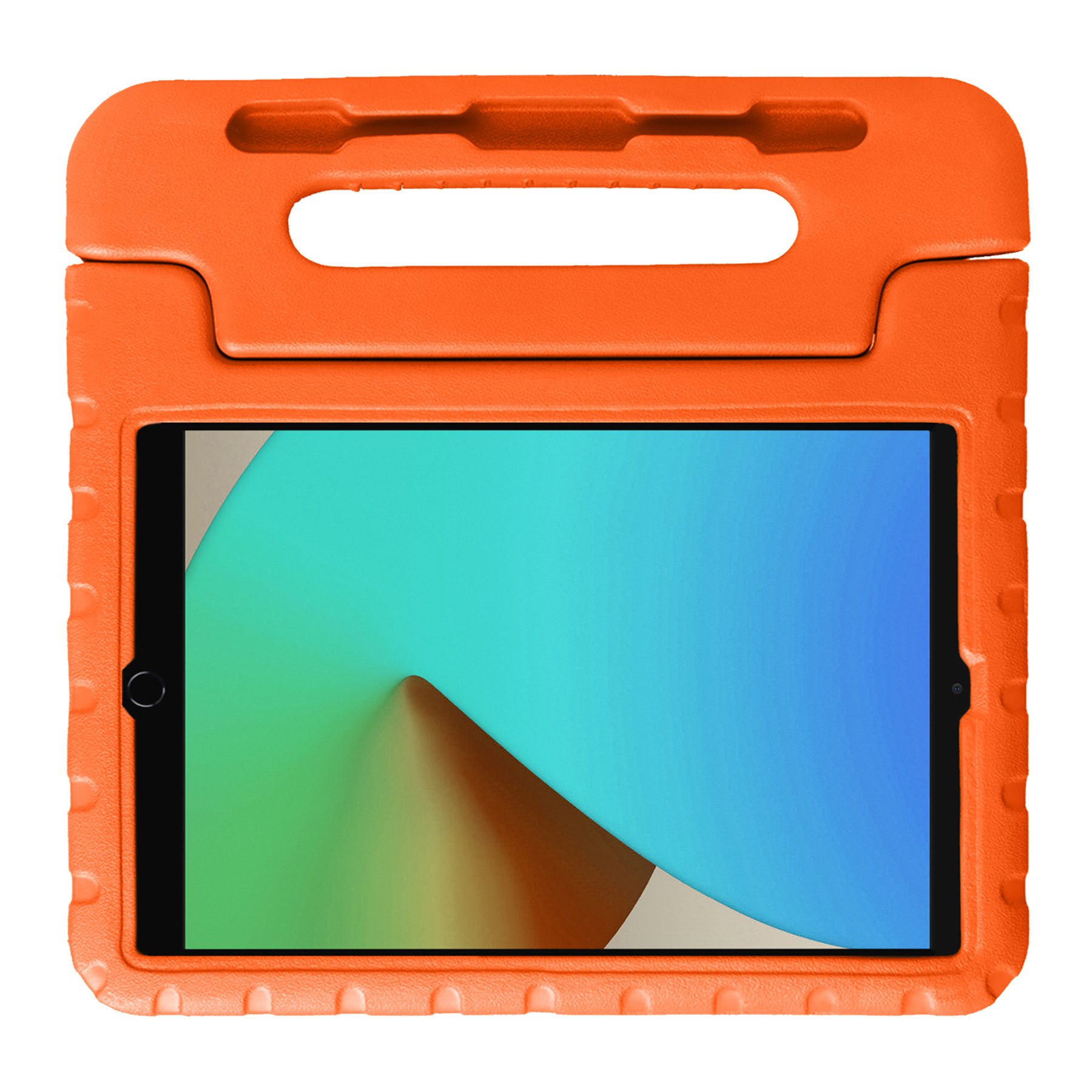 Hoesje Geschikt voor iPad 10.2 2021 Hoesje Kinder Hoes Shockproof Kinderhoes Met 2x Screenprotector - Kindvriendelijk Hoesje Geschikt voor iPad 9 Hoes Kids Case - Oranje