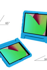 NoXx Hoesje Geschikt voor iPad 10.2 2020 Hoesje Kinderhoes Shockproof Hoes Kids Case Met 2x Screenprotector - Blauw