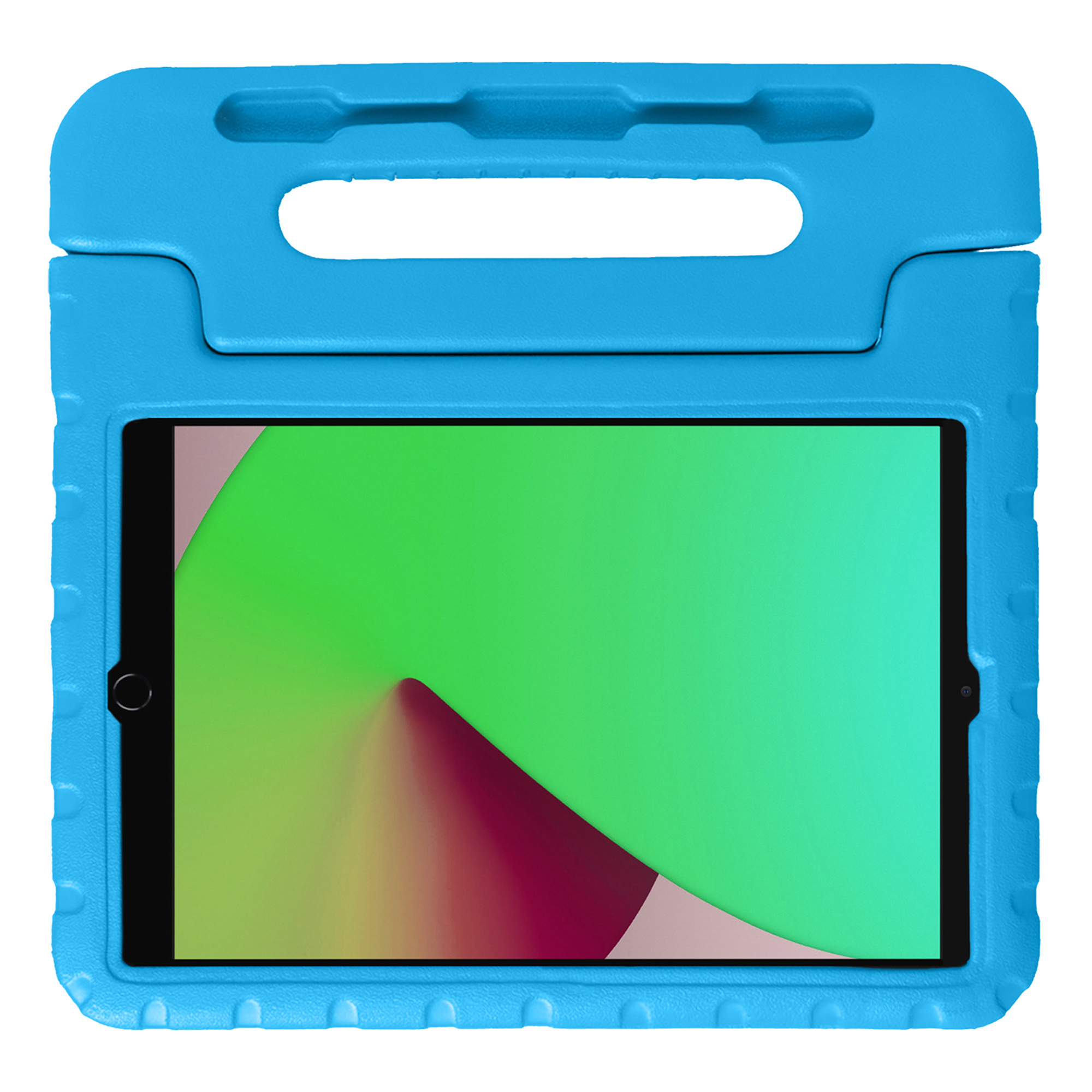 NoXx Hoesje Geschikt voor iPad 10.2 2020 Hoesje Kinderhoes Shockproof Hoes Kids Case Met 2x Screenprotector - Blauw