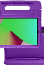 NoXx Hoesje Geschikt voor iPad 10.2 2020 Hoesje Kinderhoes Shockproof Hoes Kids Case Met 2x Screenprotector - Paars