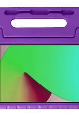 NoXx Hoesje Geschikt voor iPad 10.2 2020 Hoesje Kinderhoes Shockproof Hoes Kids Case Met 2x Screenprotector - Paars