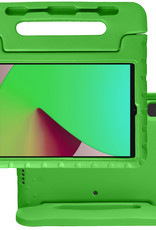 iPad 10.2 2021 Hoesje Kinderhoes Shockproof Cover Case Met 2x Screenprotector - Groen