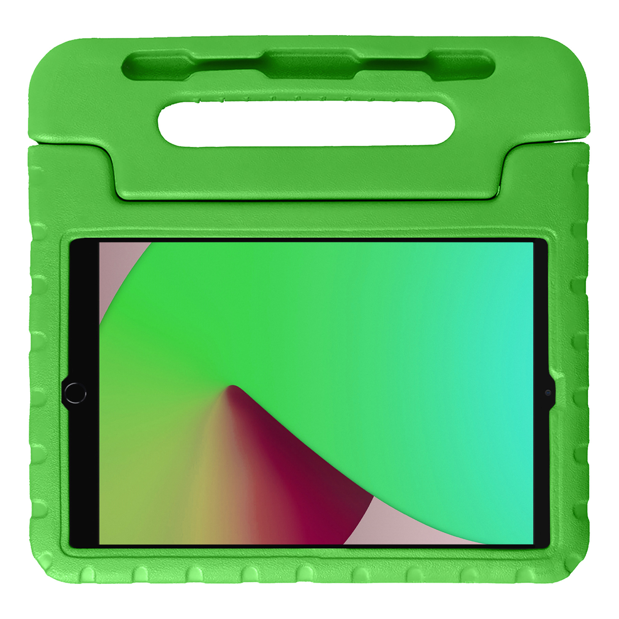 NoXx Hoesje Geschikt voor iPad 10.2 2021 Hoesje Kinderhoes Shockproof Hoes Kids Case Met 2x Screenprotector - Groen