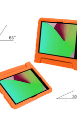 NoXx Hoesje Geschikt voor iPad 10.2 2021 Hoesje Kinderhoes Shockproof Hoes Kids Case Met 2x Screenprotector - Oranje