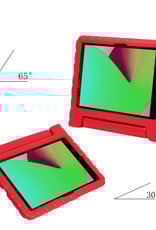 NoXx Hoesje Geschikt voor iPad 10.2 2021 Hoesje Kinderhoes Shockproof Hoes Kids Case Met 2x Screenprotector - Rood