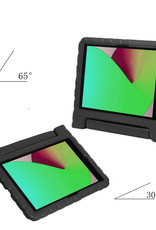 NoXx Hoesje Geschikt voor iPad 10.2 2021 Hoesje Kinderhoes Shockproof Hoes Kids Case Met 2x Screenprotector - Zwart