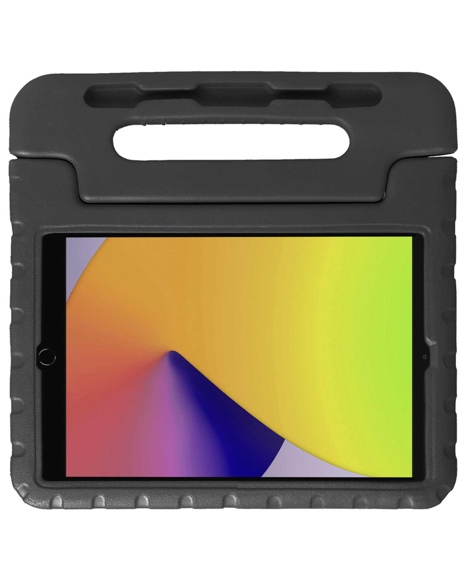 Nomfy Hoes Geschikt voor iPad 10.2 2019 Hoes Bumper Kindvriendelijk Kids Case Kinderhoes Met 2x Screenprotector - Hoesje Geschikt voor iPad 7 Hoesje Shockproof Cover Hoes - Zwart