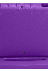 Nomfy Hoes Geschikt voor iPad 10.2 2020 Hoes Bumper Kindvriendelijk Kids Case Kinderhoes Met 2x Screenprotector - Hoesje Geschikt voor iPad 8 Hoesje Shockproof Cover Hoes - Paars