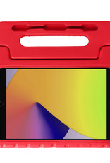 Nomfy Hoes Geschikt voor iPad 10.2 2020 Hoes Bumper Kindvriendelijk Kids Case Kinderhoes Met 2x Screenprotector - Hoesje Geschikt voor iPad 8 Hoesje Shockproof Cover Hoes - Rood