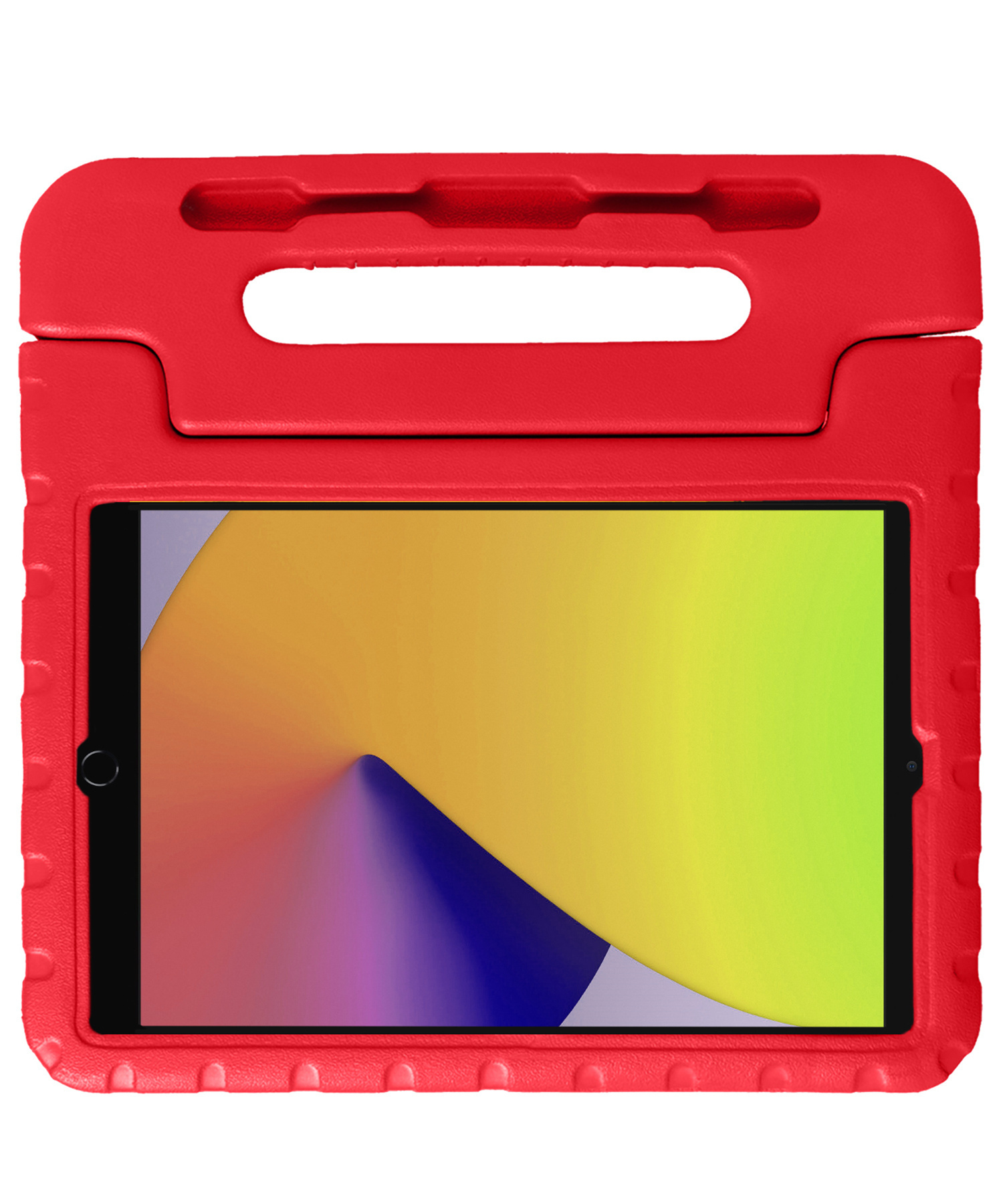 Nomfy Hoes Geschikt voor iPad 10.2 2020 Hoes Bumper Kindvriendelijk Kids Case Kinderhoes Met 2x Screenprotector - Hoesje Geschikt voor iPad 8 Hoesje Shockproof Cover Hoes - Rood