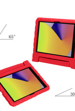 Nomfy Hoes Geschikt voor iPad 10.2 2020 Hoes Bumper Kindvriendelijk Kids Case Kinderhoes Met 2x Screenprotector - Hoesje Geschikt voor iPad 8 Hoesje Shockproof Cover Hoes - Rood