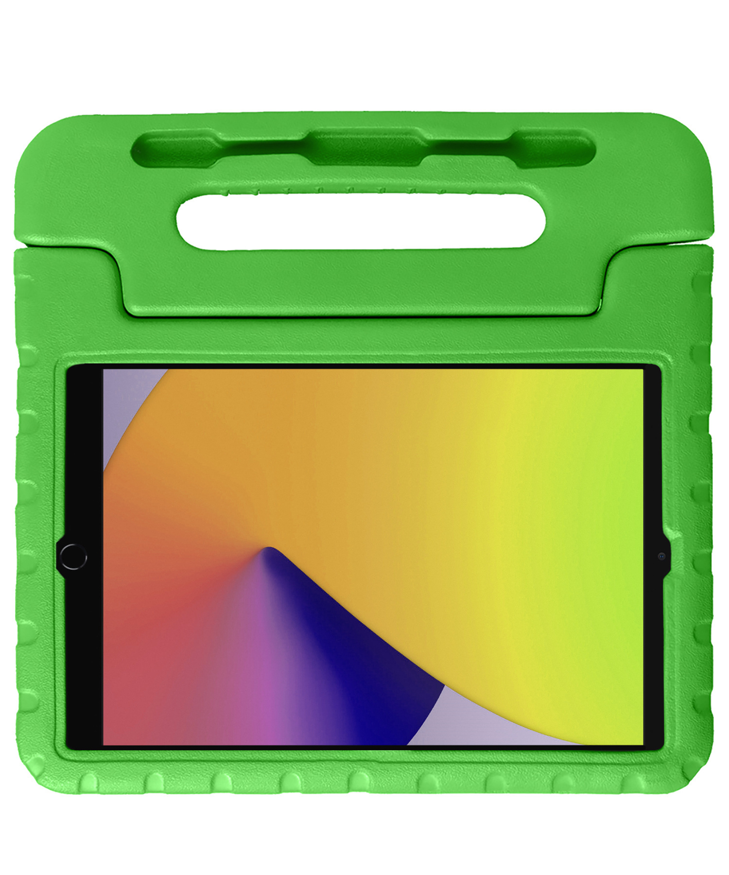 Nomfy Hoes Geschikt voor iPad 10.2 2021 Hoes Bumper Kindvriendelijk Kids Case Kinderhoes Met 2x Screenprotector - Hoesje Geschikt voor iPad 9 Hoesje Shockproof Cover Hoes - Groen