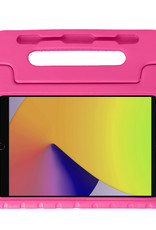 Nomfy Hoes Geschikt voor iPad 10.2 2021 Hoes Bumper Kindvriendelijk Kids Case Kinderhoes Met 2x Screenprotector - Hoesje Geschikt voor iPad 9 Hoesje Shockproof Cover Hoes - Roze