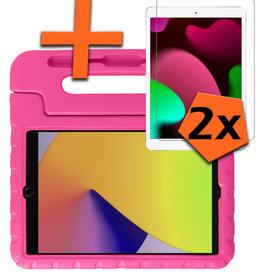 Nomfy Nomfy iPad 10.2 2021 Kinderhoes Met 2x Screenprotector - Roze