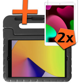 Nomfy Nomfy iPad 10.2 2020 Kinderhoes Met 2x Screenprotector - Zwart
