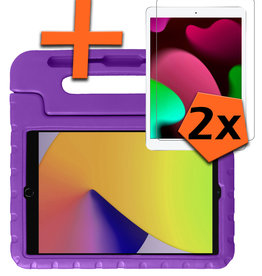 Nomfy Nomfy iPad 10.2 2020 Kinderhoes Met 2x Screenprotector - Paars