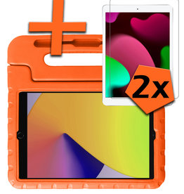 Nomfy iPad 10.2 2020 Kinderhoes Met 2x Screenprotector - Oranje