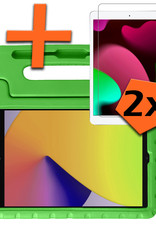 Nomfy Hoes Geschikt voor iPad 10.2 2020 Hoes Bumper Kindvriendelijk Kids Case Kinderhoes Met 2x Screenprotector - Hoesje Geschikt voor iPad 8 Hoesje Shockproof Cover Hoes - Groen