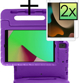 NoXx NoXx iPad 10.2 2021 Kinderhoes Met 2x Screenprotector - Paars