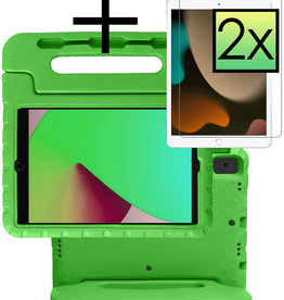 NoXx iPad 10.2 2021 Kinderhoes Met 2x Screenprotector - Groen