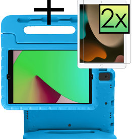 NoXx NoXx iPad 10.2 2021 Kinderhoes Met 2x Screenprotector - Blauw