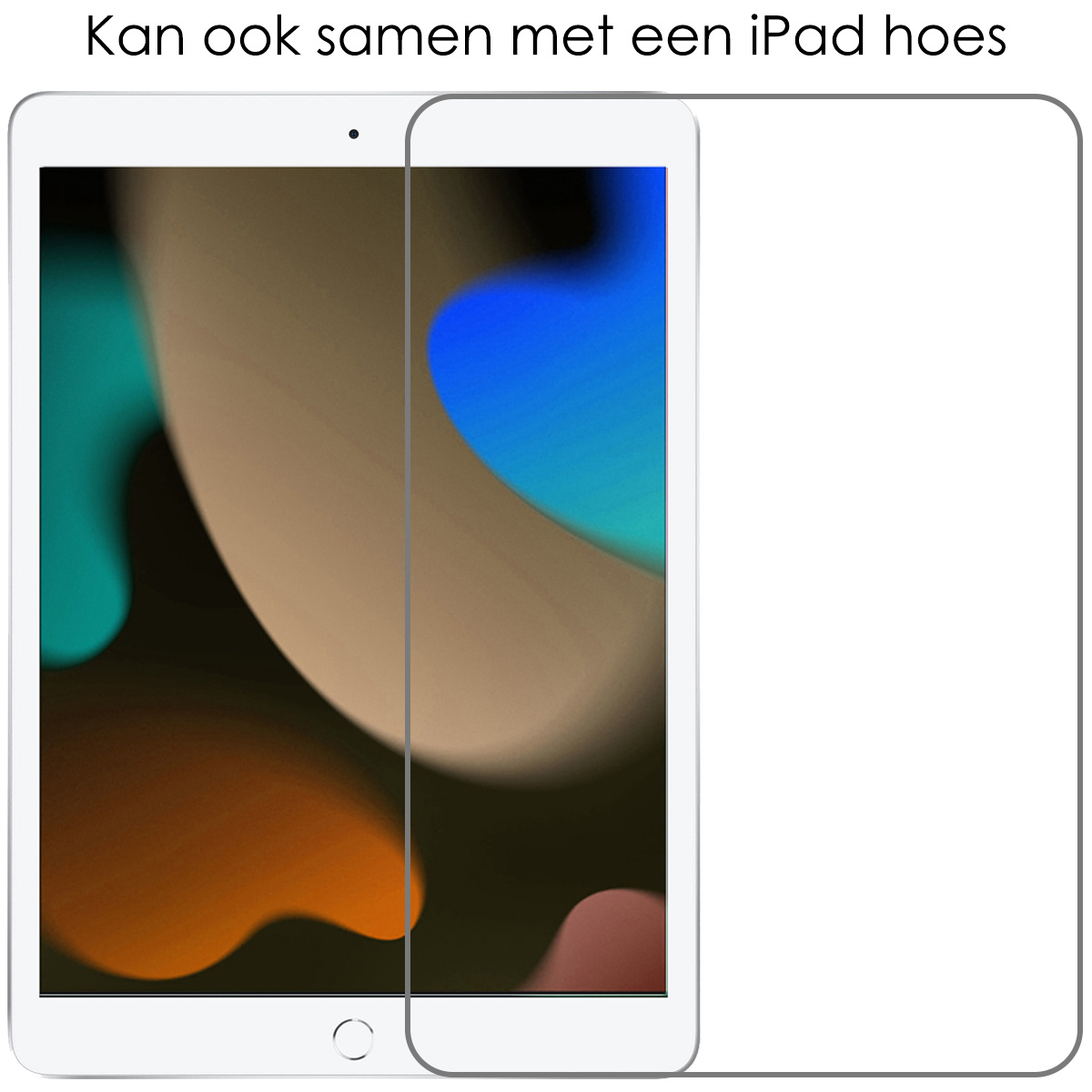 iPad 10.2 2020 Hoesje Kinderhoes Shockproof Cover Case Met 2x Screenprotector - Blauw