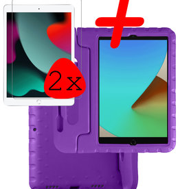 BASEY. BASEY. iPad 10.2 2020 Kinderhoes Met 2x Screenprotector - Paars