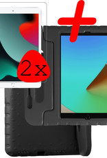 BASEY. Hoesje Geschikt voor iPad 10.2 2019 Hoesje Kinder Hoes Shockproof Kinderhoes Met 2x Screenprotector - Kindvriendelijk Hoesje Geschikt voor iPad 7 Hoes Kids Case - Zwart