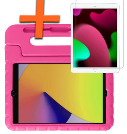 Nomfy Nomfy iPad 10.2 2021 Kinderhoes Met Screenprotector - Roze
