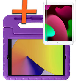 Nomfy Nomfy iPad 10.2 2021 Kinderhoes Met Screenprotector - Paars