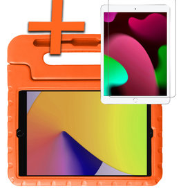 Nomfy iPad 10.2 2021 Kinderhoes Met Screenprotector - Oranje