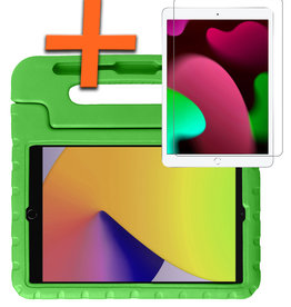 Nomfy iPad 10.2 2021 Kinderhoes Met Screenprotector - Groen