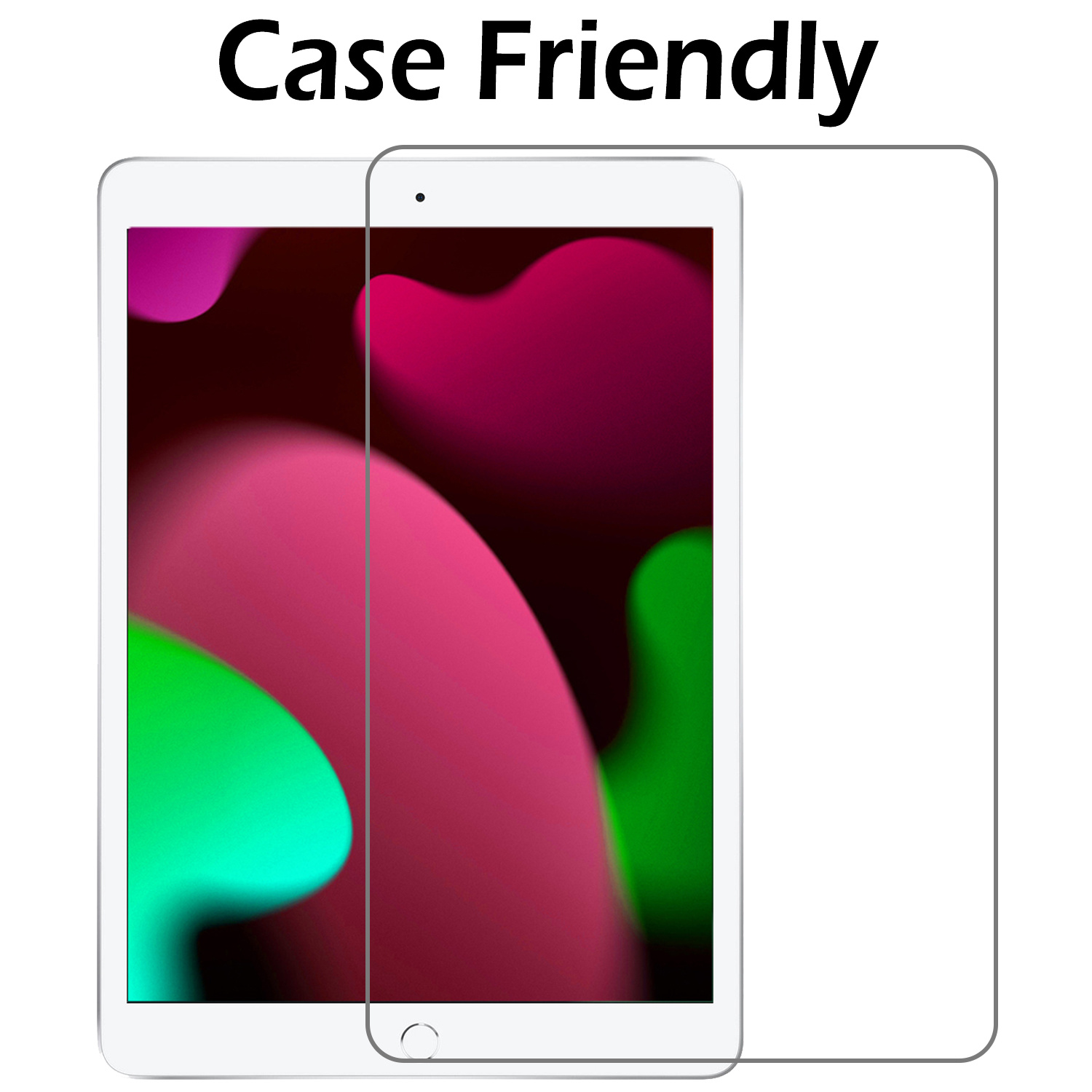 Nomfy Hoes Geschikt voor iPad 10.2 2021 Hoes Bumper Kindvriendelijk Kids Case Kinderhoes Met Screenprotector - Hoesje Geschikt voor iPad 9 Hoesje Shockproof Cover Hoes - Groen