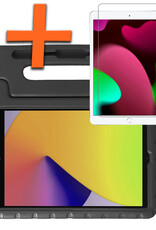 Nomfy Hoes Geschikt voor iPad 10.2 2020 Hoes Bumper Kindvriendelijk Kids Case Kinderhoes Met Screenprotector - Hoesje Geschikt voor iPad 8 Hoesje Shockproof Cover Hoes - Zwart