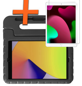 Nomfy iPad 10.2 2020 Kinderhoes Met Screenprotector - Zwart