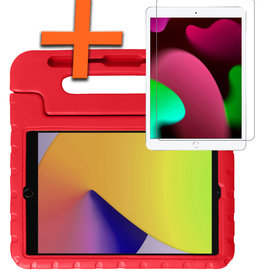 Nomfy iPad 10.2 2020 Kinderhoes Met Screenprotector - Rood