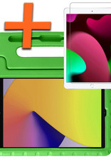 Nomfy Hoes Geschikt voor iPad 10.2 2019 Hoes Bumper Kindvriendelijk Kids Case Kinderhoes Met Screenprotector - Hoesje Geschikt voor iPad 7 Hoesje Shockproof Cover Hoes - Groen