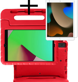 NoXx iPad 10.2 2021 Kinderhoes Met Screenprotector - Rood