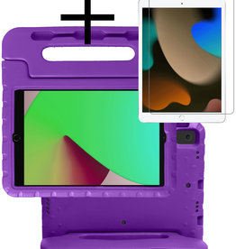 NoXx NoXx iPad 10.2 2021 Kinderhoes Met Screenprotector - Paars