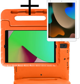 NoXx iPad 10.2 2021 Kinderhoes Met Screenprotector - Oranje