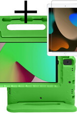 NoXx Hoesje Geschikt voor iPad 10.2 2021 Hoesje Kinderhoes Shockproof Hoes Kids Case Met Screenprotector - Groen
