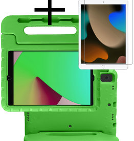 NoXx iPad 10.2 2021 Kinderhoes Met Screenprotector - Groen