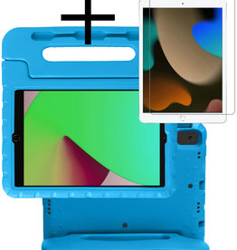 NoXx iPad 10.2 2021 Kinderhoes Met Screenprotector - Blauw