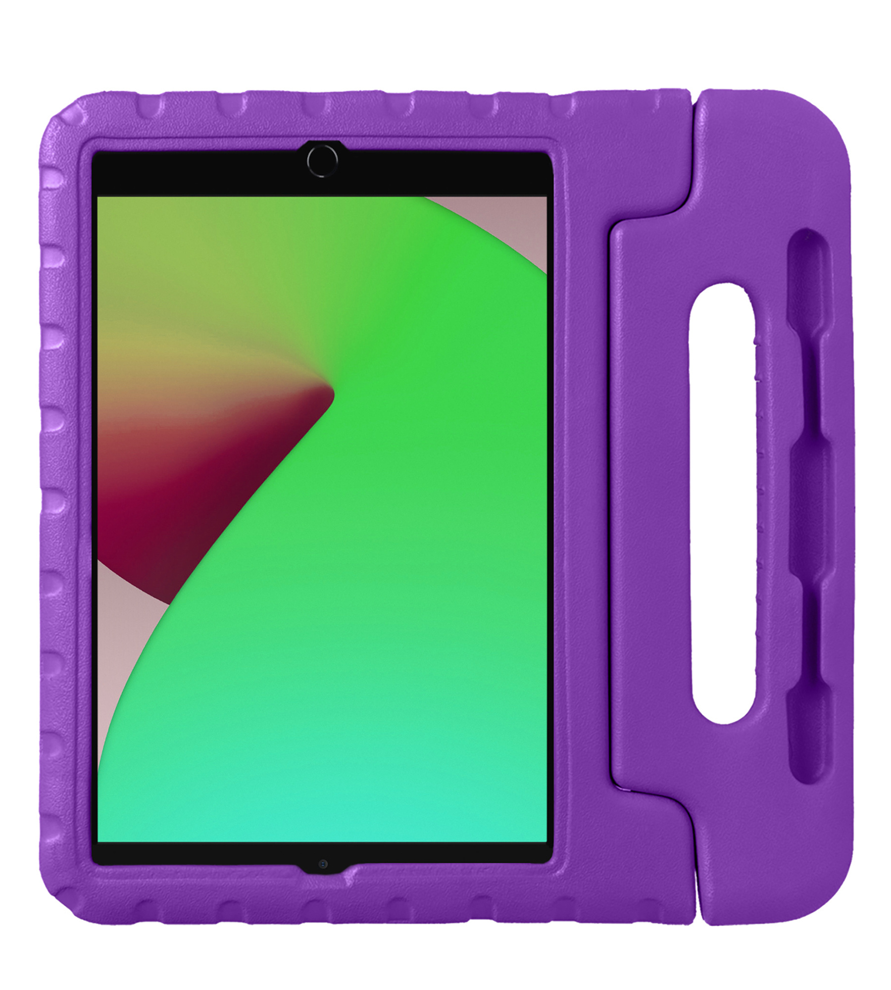 NoXx Hoesje Geschikt voor iPad 10.2 2019 Hoesje Kinderhoes Shockproof Hoes Kids Case Met Screenprotector - Paars