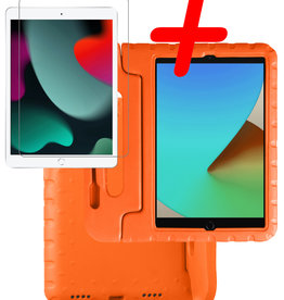 BASEY. iPad 10.2 2021 Kinderhoes Met Screenprotector - Oranje