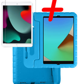 BASEY. iPad 10.2 2021 Kinderhoes Met Screenprotector - Blauw