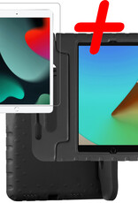 BASEY. Hoesje Geschikt voor iPad 10.2 2020 Hoesje Kinder Hoes Shockproof Kinderhoes Met Screenprotector - Kindvriendelijk Hoesje Geschikt voor iPad 8 Hoes Kids Case - Zwart